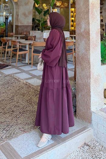 Plum Crew Neck Cotton Printed Dresess