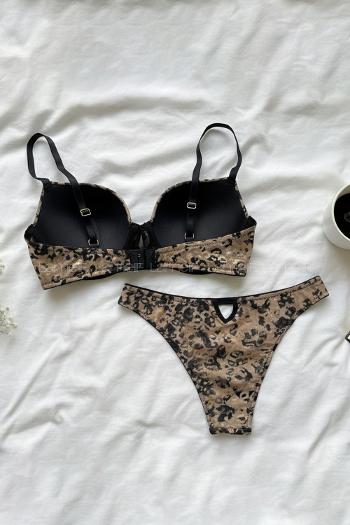 Leopard Cotton Fabric Underwire Support Bralet