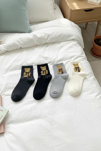 Lamelif 4lü  Ayı Çoçuk Çorap