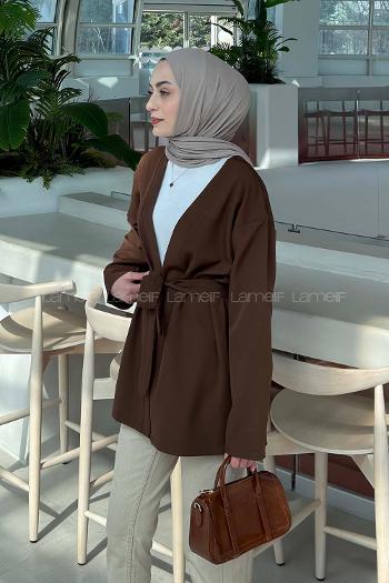 Dark Brown Long Arm Atlas Straight Kimono