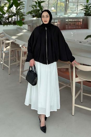 Lamelif Yarasa Kol Ceket Siyah