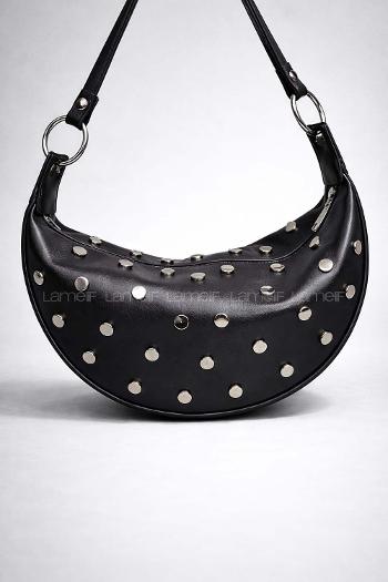 Lamelif Zımba Detaylı Kadın Kol Çantası Siyah