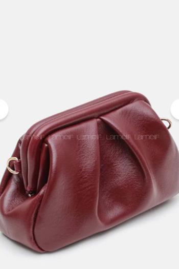Lamelif Clutch Form Uzun Askılı Degas Kadın Çanta Bordo