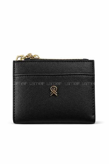 Lamelif Gold Aksesuarlı Cüzdan Siyah