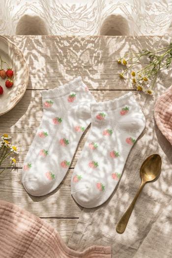 Lamelif Yıkamalı Penye Çilek Çorap