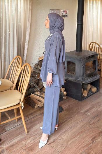 Lamelif Bağlama Detaylı Takım Antrasit