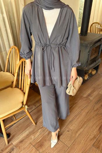 Lamelif Bağlama Detaylı Takım Antrasit