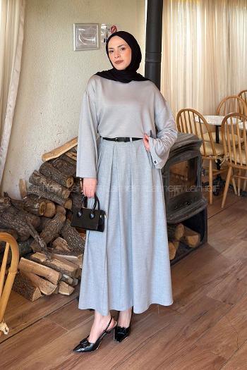 Lamelif Kol Armalı Sweatshirt Gri