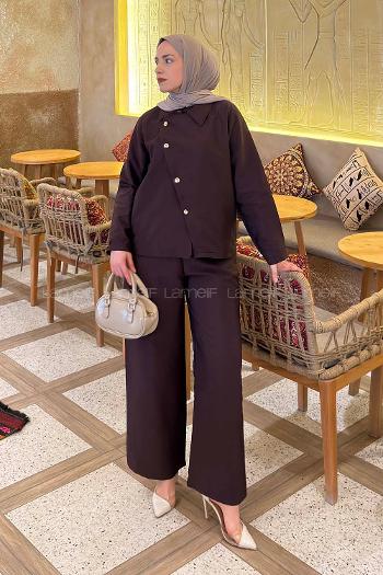 Plum Shirt Collar Long Arm Ayrobin Regular Trousers Comfortable Suit