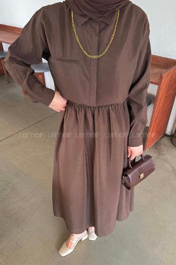 Bitter Brown Shirt Collar Long Arm With Necklace Ayrobin Regular Trousers Flare Suit