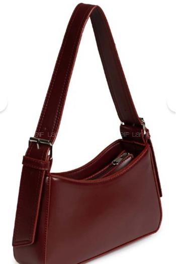 Lamelif Distressed Kol Çantası Kadın Parlak Bordo