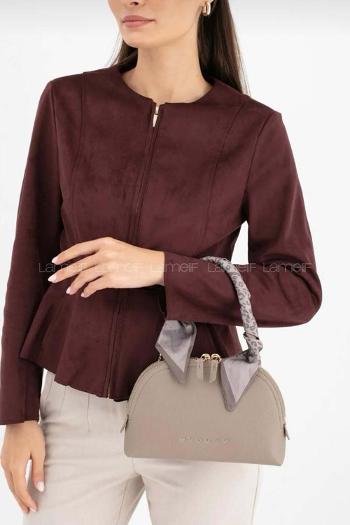Mink With Zipper Skin Hand Bag Arm Bag Bag