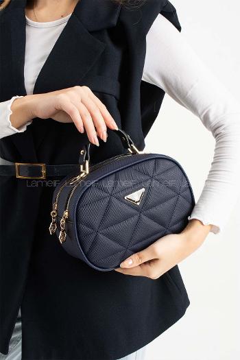 Lamelif Kapitone Detaylı Dona Kadın Çapraz Kadın Çanta Lacivert