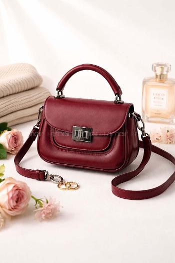 Lamelif Lunara Kadın Zarif El ve Omuz Çantası Bordo