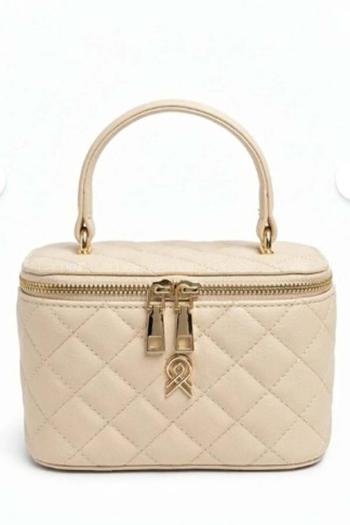 Lamelif Nakış Detaylı Kutu Model El & Omuz Çantası Kadın Krem