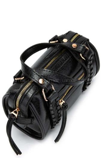 Lamelif Örgü Ve Sarkıt Detaylı Jimmy Kadın Çapraz Çanta Siyah