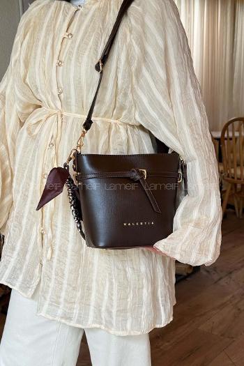 Brown With Suspenders Skin Hand Bag Arm Bag Bag