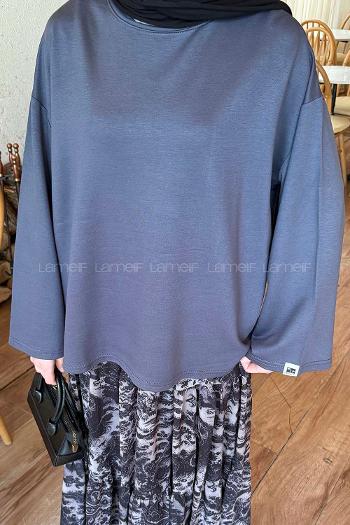 Lamelif Kol Armalı Sweatshirt Antrasit