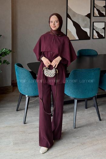 Plum Crew Neck Long Arm Modal Regular Trousers Comfortable Suit