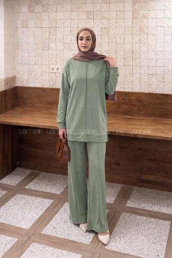 Lamelif Önü Dikişli Takım Haki