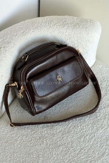 Bitter Brown Buckle Skin Hand Bag Bag