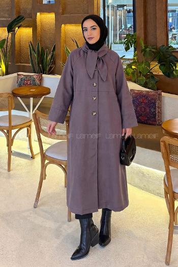 Bitter Brown Long Arm Gabardin Trench Coat