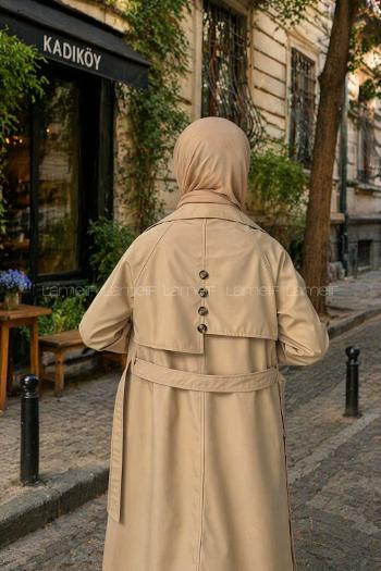 Stone Long Arm Polyester Trench Coat