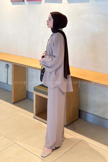 Lamelif Çift Cepli Takım Sütlü Kahve