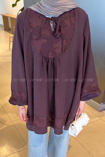 Plum V Neck Modal Unprinted Tunic