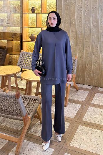 Lamelif Önü Dikişli Takım Antrasit