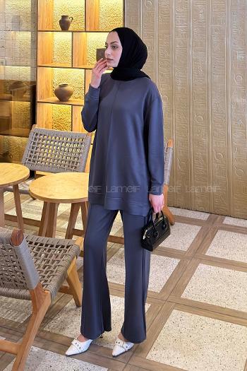 Lamelif Önü Dikişli Takım Antrasit