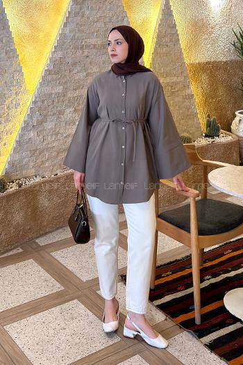 Soft Brown Shirt Collar Long Arm Cupra Shirt