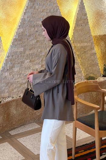 Soft Brown Shirt Collar Long Arm Cupra Shirt