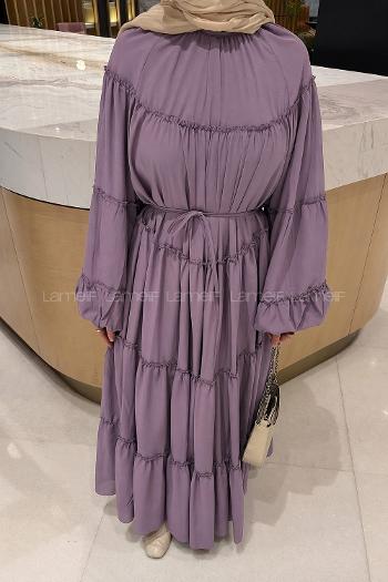 Eggplant Purple Crew Neck Viscose Fabric Dresess