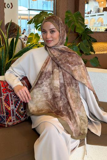 Lamelif Gül Çiçek Desen Ferah Şal Mint Yeşili