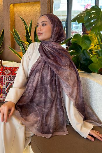 Lamelif Gül Çiçek Desen Ferah Şal Toprak