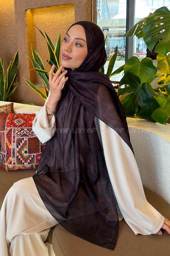 Lamelif Halka Desen Ferah Şal Mürdüm