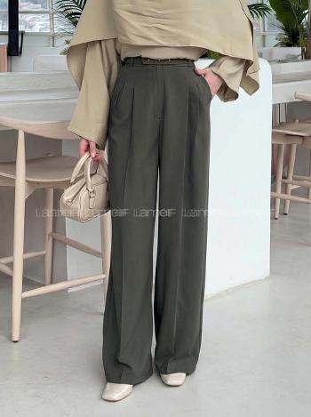 Gray Viscose Fabric Polyester High Waist Material Pants