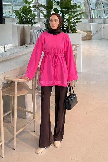 Candy Pink Crew Neck Long Arm Sweatshirt