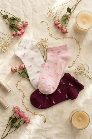 Lamelif 3lü Fiyonk Patik Çorap