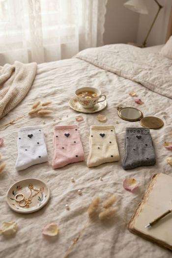 Lamelif 4lü Kalpli Puanlı Kolej Çorap