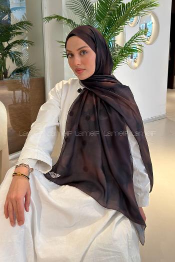 Lamelif Batik Desen Soft Şal Acı Kahve