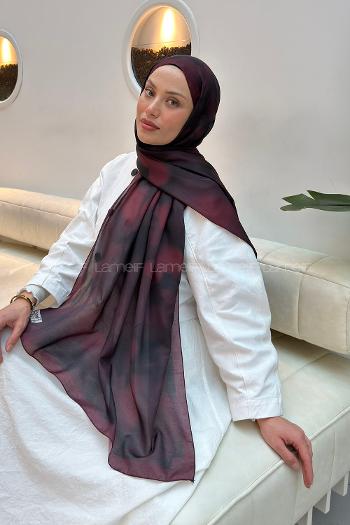 Lamelif Batik Desen Soft Şal Bordo