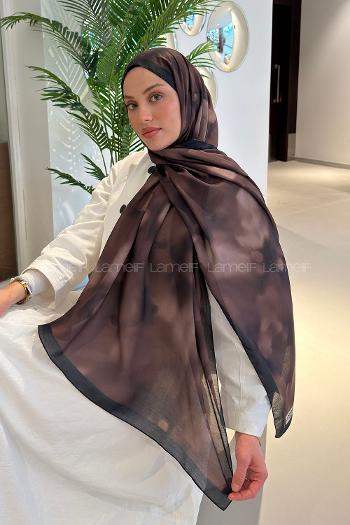 Lamelif Batik Desen Soft Şal Soft Kahve