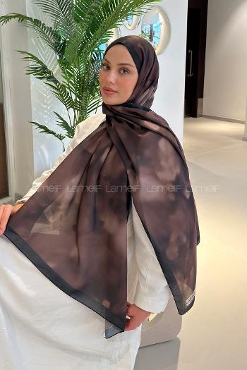 Lamelif Batik Desen Soft Şal Soft Kahve