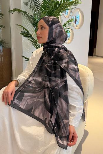 Lamelif Brush Desen Soft Şal Antrasit