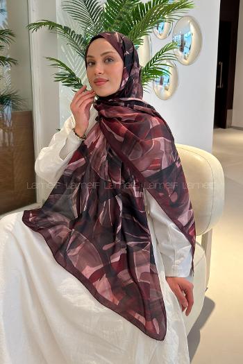 Lamelif Brush Desen Soft Şal Bordo