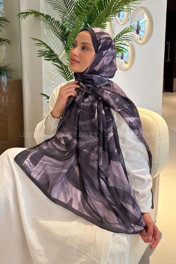 Lamelif Brush Desen Soft Şal Eflatun