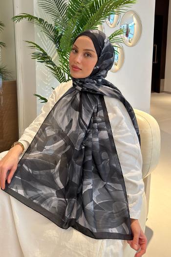Lamelif Brush Desen Soft Şal Siyah