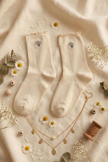 Lamelif Papatya Fırfırlı Kolej Çorap